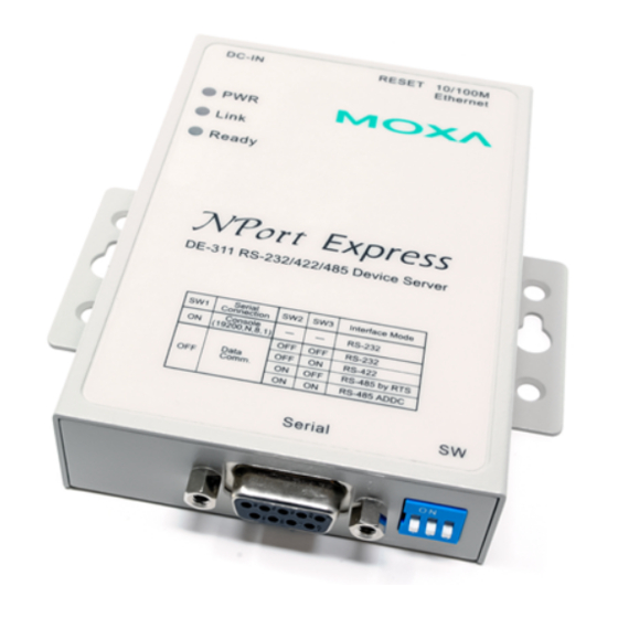 Moxa Technologies NPort DE-311 Series Quick Installation Manual