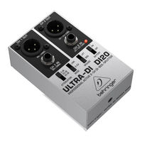 Behringer ULTRA-DI DI120 User Manual
