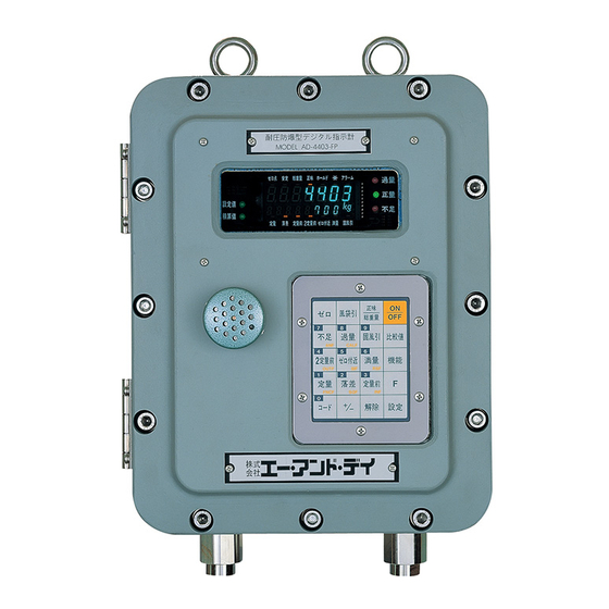 AND Explosion Protected Weighing Indicator AD-4403-FP ST Series Instruction Manual