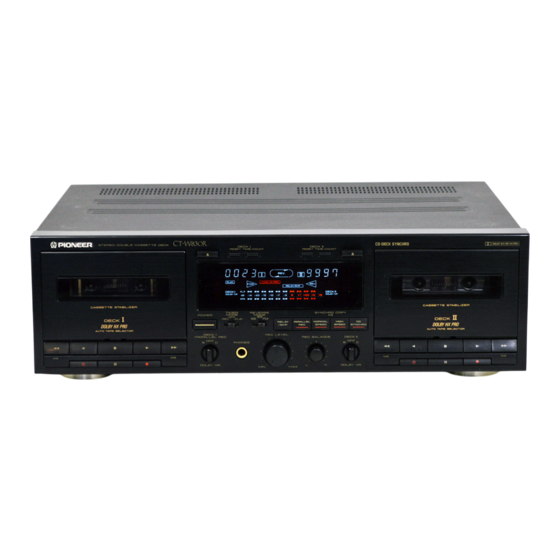 Pioneer CT-W830R Operating Instructions Manual