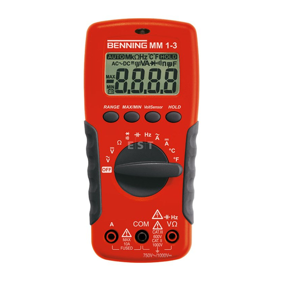 Benning MM 1-1 Operating Manual