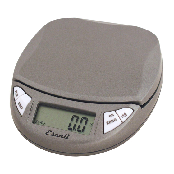 Escali Pico Product Manual