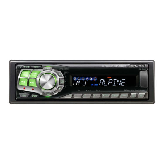 Alpine CDA-9830R Owner's Manual