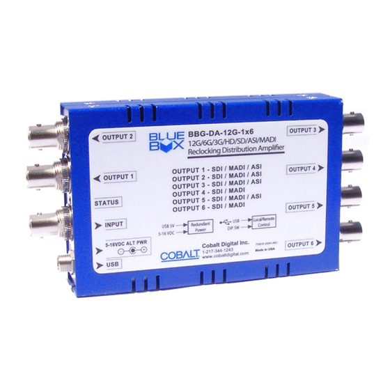 Cobalt Digital Inc BlueBox BBG-DA-12G-1x6 Manual