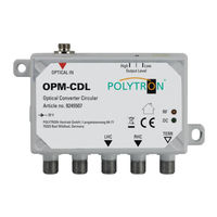 Polytron OPM-CDL Operating Manual