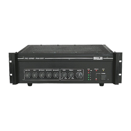 Ahuja PAM-3001 Mixer Amplifier Manuals
