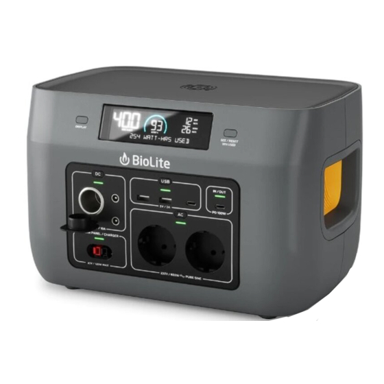 BioLite BaseCharge 600 Instructional Manual