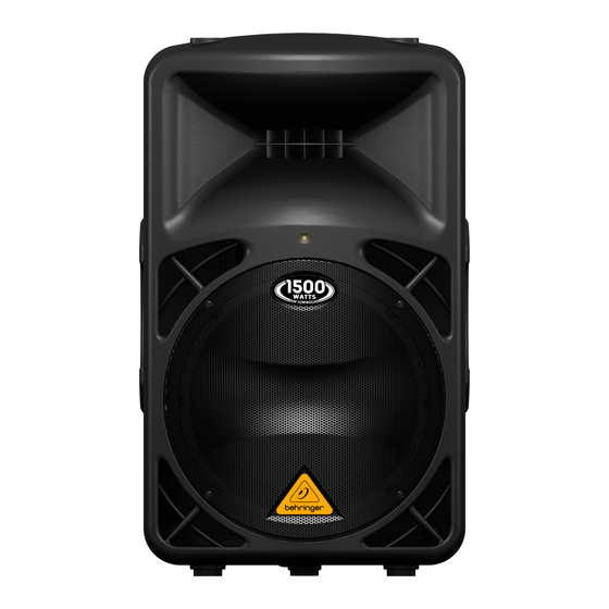 Behringer EUROLIVE B615D Quick Start Manual