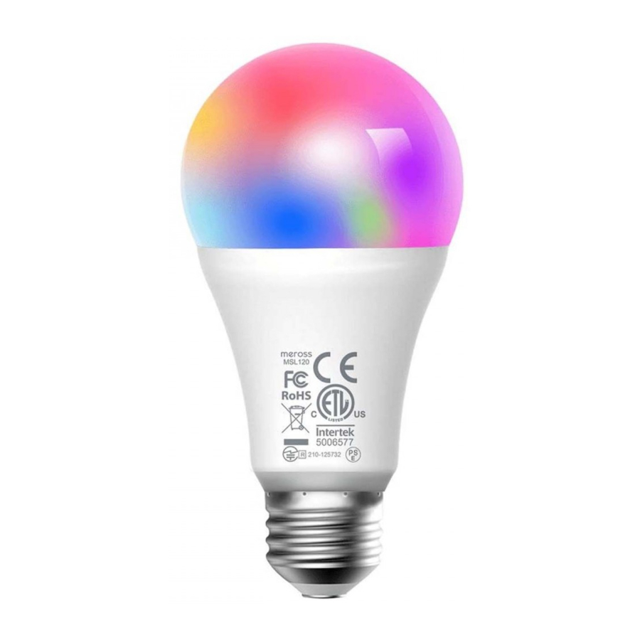 Meross MSL120 - Smart Wi-Fi LED Bulb Manual