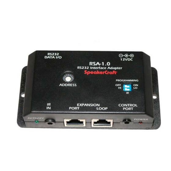 SpeakerCraft RSA-1.0 Manuals