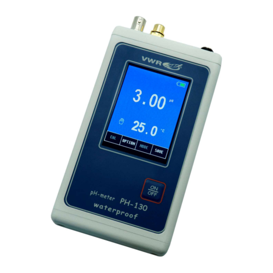 VWR PH130 INSTRUCTION MANUAL Pdf Download ManualsLib