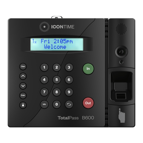 PAYCHEX ICON TIME TOTALPASS B600 QUICK START MANUAL Pdf Download