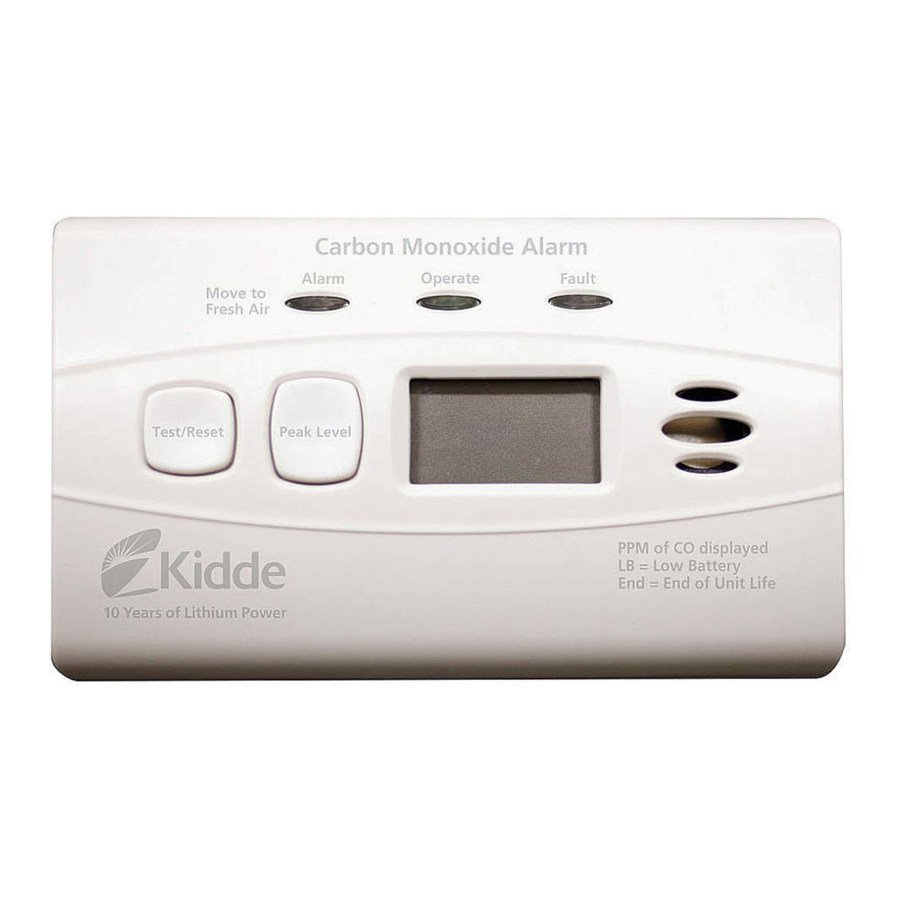 Kidde Carbon Monoxide Alarm Manual