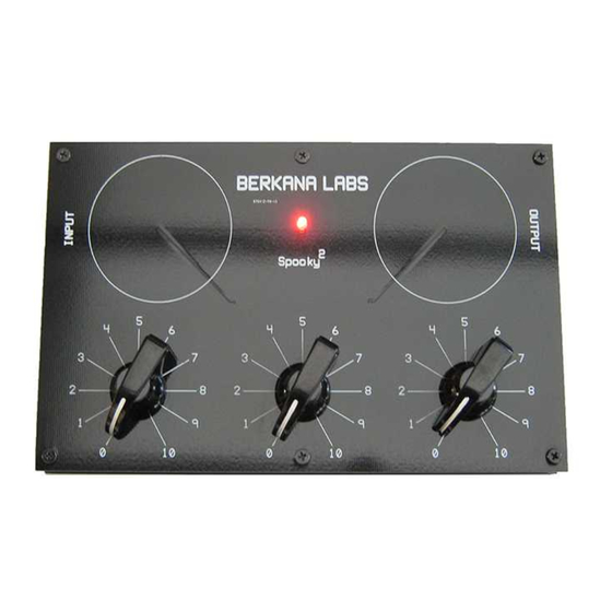 Berkana Labs Spooky Radionics Operating Manual
