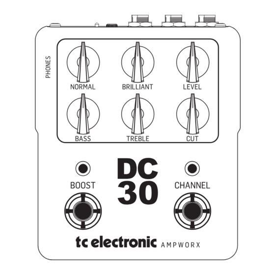 Celestion tc electronic DC30 PREAMP Quick Start Manual