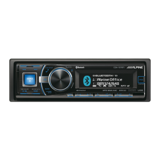 Alpine CDA-137BTI Owner's Manual