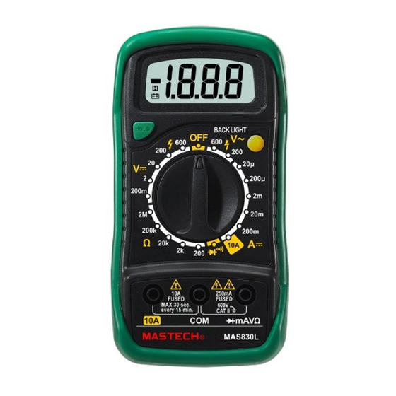 Mastech MAS830L Operator's Instruction Manual