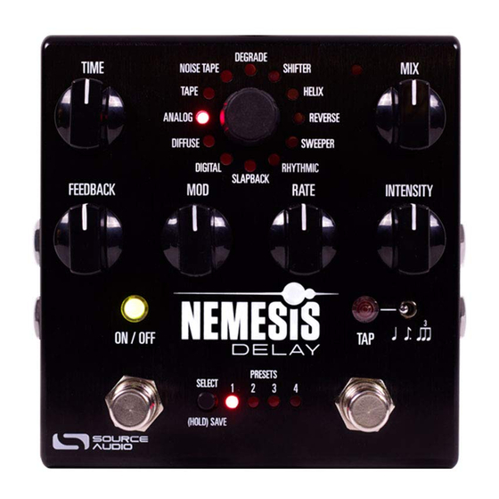 Source Audio Nemesis Delay Quick Start