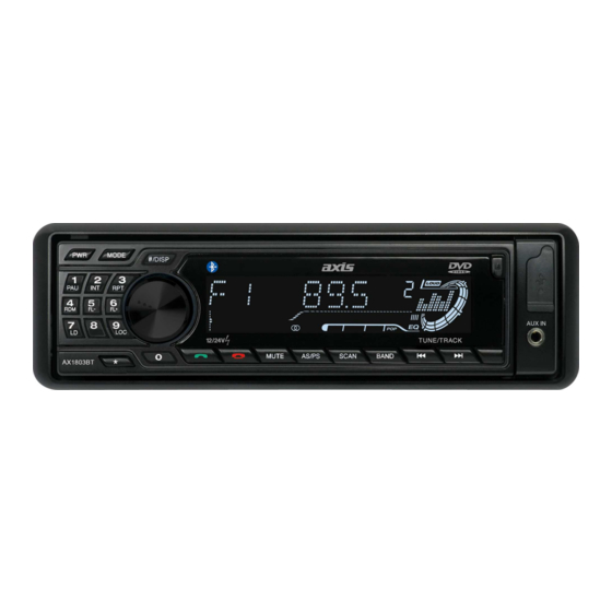 Axis Car Audio AX1803BT Installation Manual