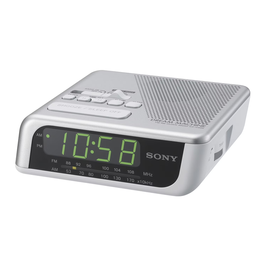 Sony DREAM MACHINE ICF-C205 - FM/AM Clock Radio Manual