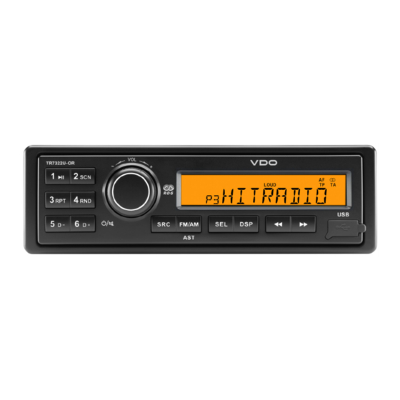 VDO TR7322U-OR Owner's Manual