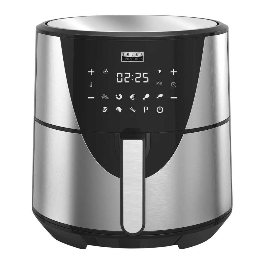 BELLA Pro Series 8QT Touchscreen Air Fryer Manual ManualsLib
