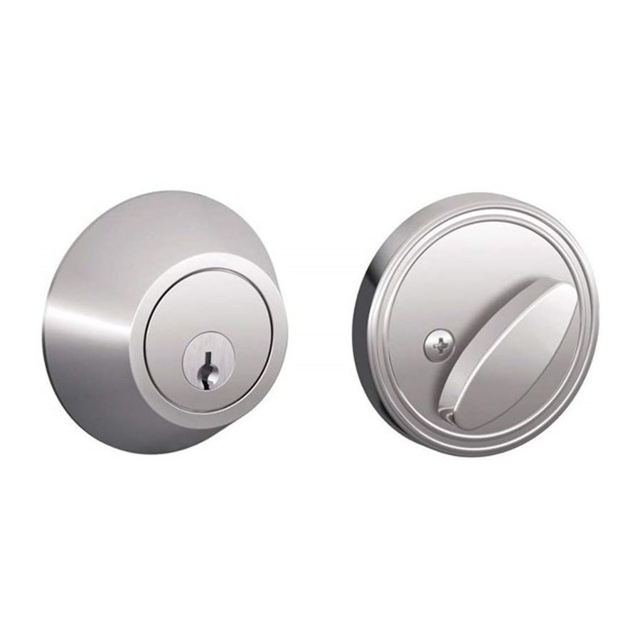 chlage JD60 & JD62 Single Cylinder Deadbolt Installation Instructions