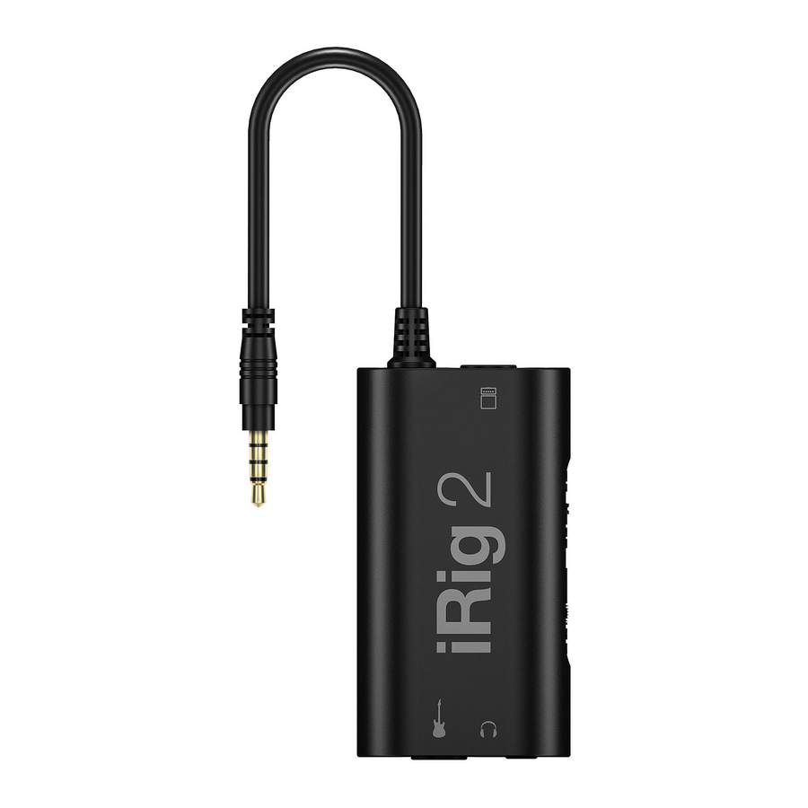 IK Multimedia iRig 2 Guitar Interface Manual ManualsLib