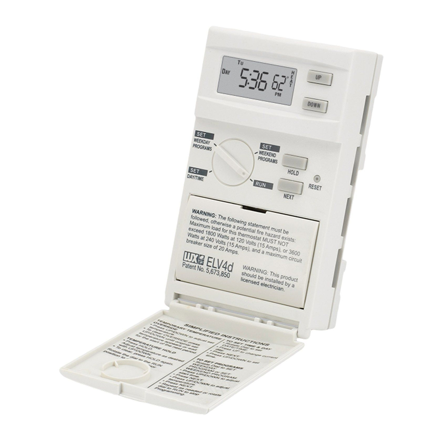 LUX ELV4d Programmable Heating Thermostat Manual ManualsLib