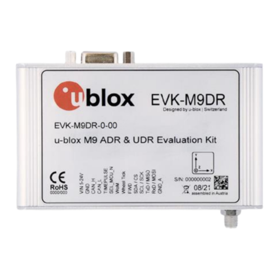 U-BLOX EVK-M9DR USER MANUAL Pdf Download | ManualsLib