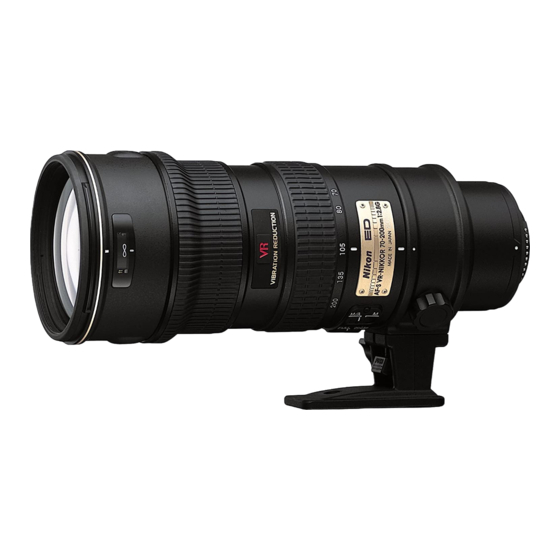 Nikon AF-S VR 70-200mm f/2.8G IF-ED Manuals