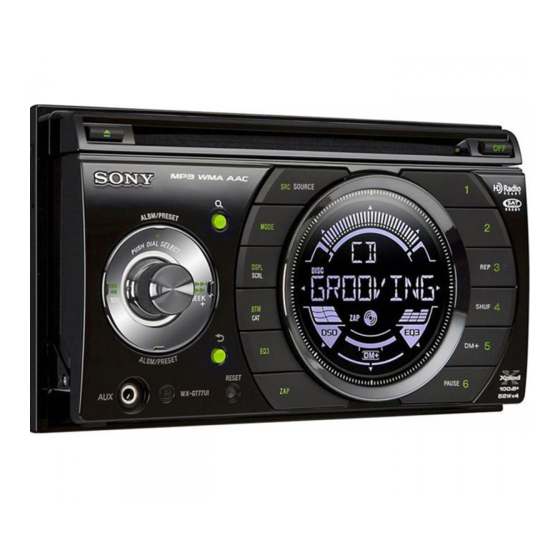 Sony WX-GT78UI Car Audio Receiver Manuals