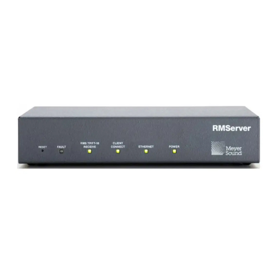 Meyer Sound RMServer Monitoring Server Manuals