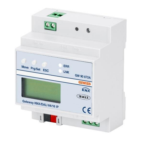 Gewiss CHORUS GW 90 872A Technical Manual
