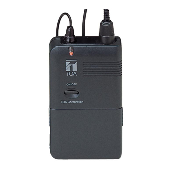 Toa WM-3310 Operating Instructions