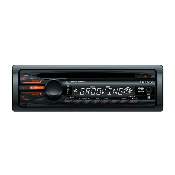 Sony CDX-GT26 Operating Instructions Manual