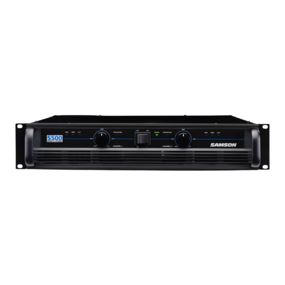 User Manuals: Samson S500 Power Amplifier