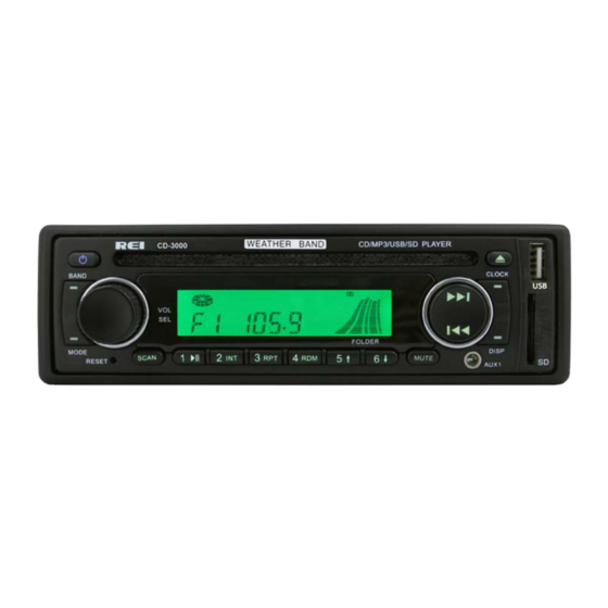 User Manuals: REI CD-3000 Car Stereo Receiver