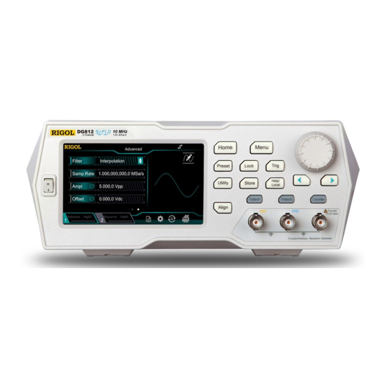 Rigol DG812 Quick Manuals