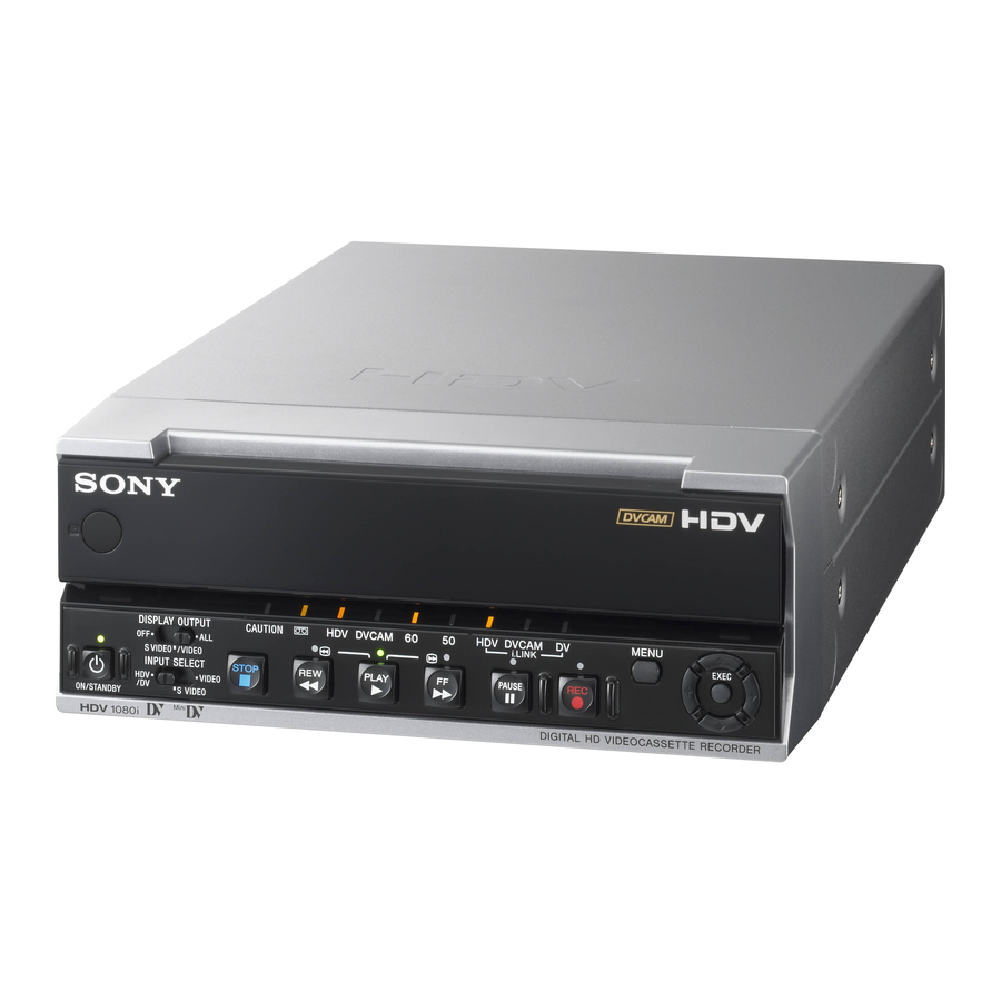 Sony HVR-M15AU - Professional Video Cassete recorder/player Manuals