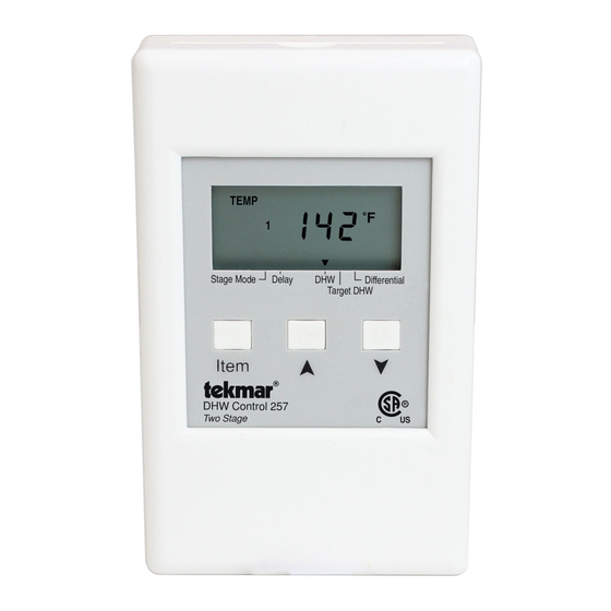 Tekmar DHW Control 257 Manual