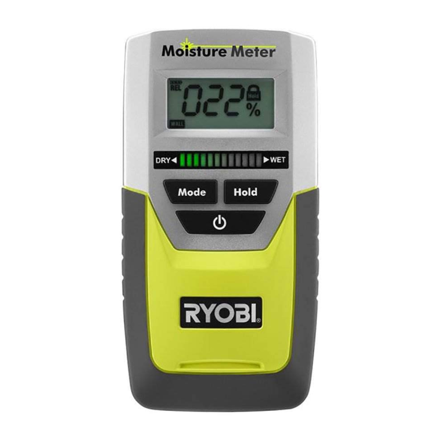 Ryobi E49MM01 - Pinless Moisture Meter Manual