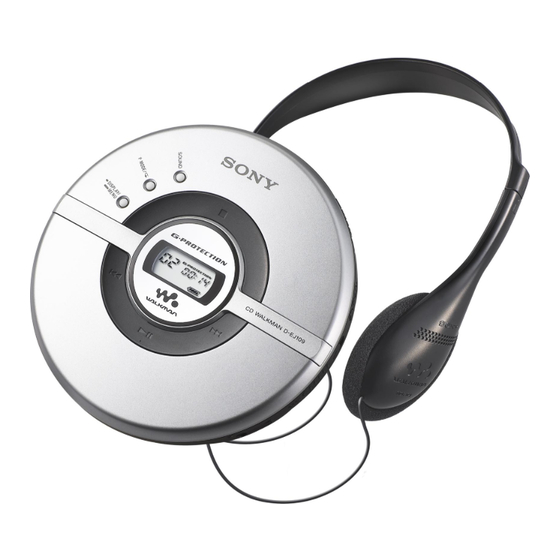 Sony D-EJ109 Operating Instructions  (primary manual) Specifications