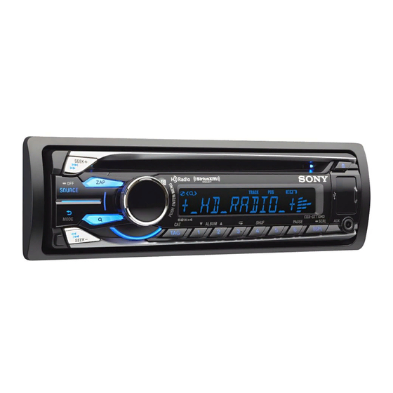 Sony CDX-GT710HD Operating Instructions Manual