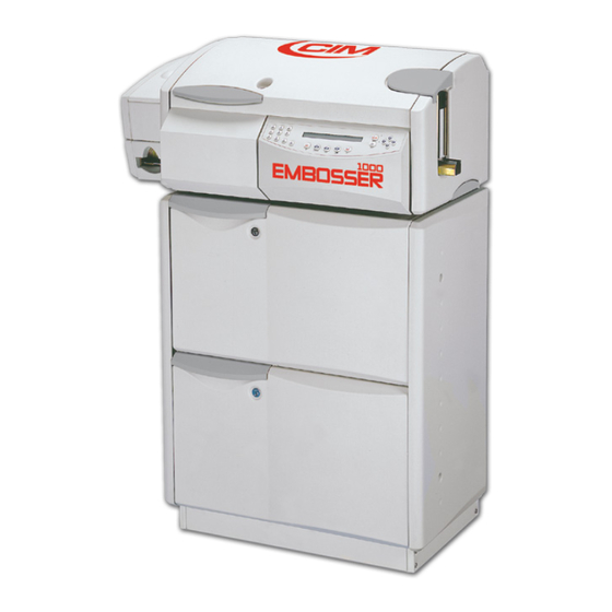 CIM PRO EMBOSSER 1000 Operator's Manual
