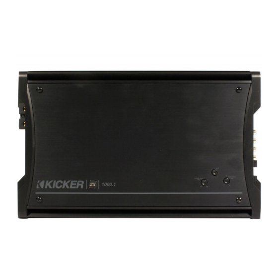 KICKER ZX1000.1 AMPLIFIER OWNER
