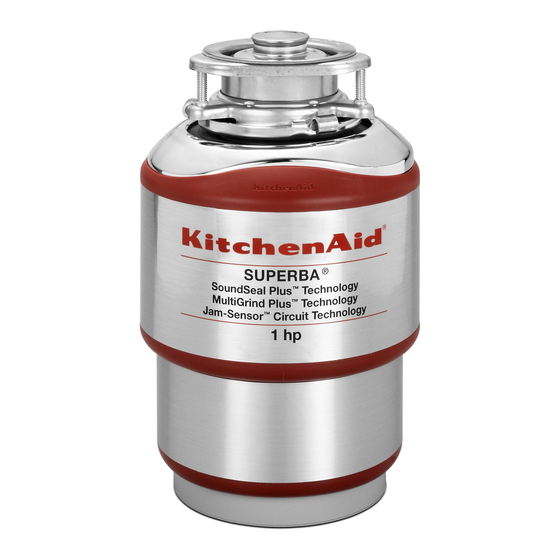 KITCHENAID SUPERBA KCDS100T GARBAGE DISPOSAL INSTALLATION INSTRUCTIONS