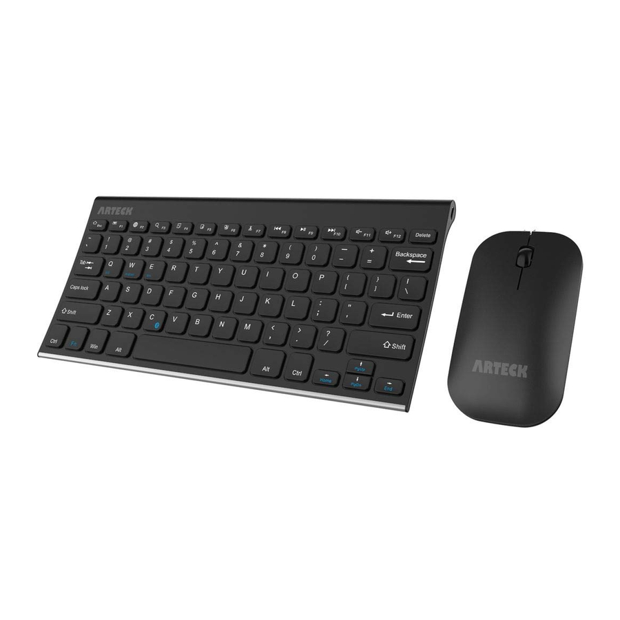 Arteck bluetooth keyboard hb086 mouse mb158 combo manual manualslib