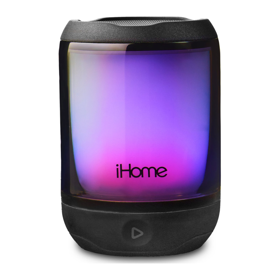 iHome PLAYGLOW MINI iBT800 Waterproof Portable Speaker Manual