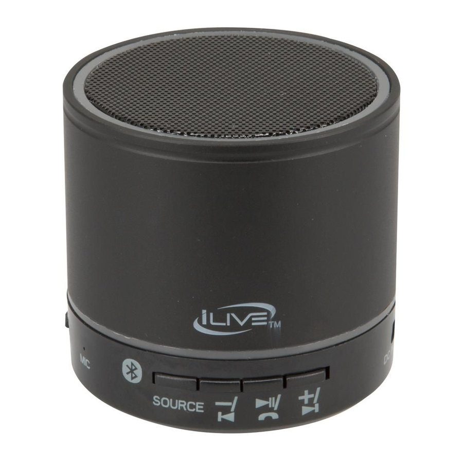 iLIVE ISB07171201 Portable Color Changing Wireless Speaker Manual